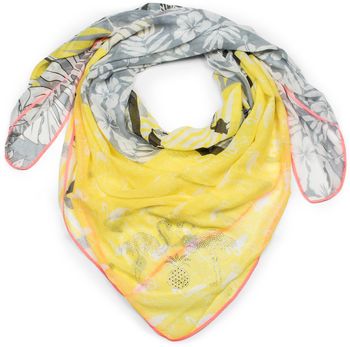 styleBREAKER Damen XXL Dreieckstuch mit Flamingo, Blumen, Palmen und Papageien Aufdruck und Strass Applikation, Schal, Tuch 01016179