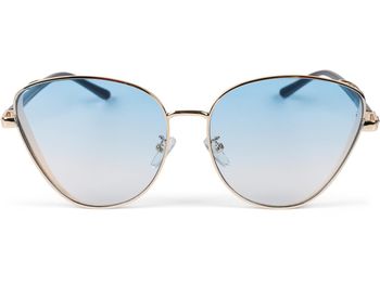 styleBREAKER Damen Cateye Sonnenbrille mit Glitzer Element, Metall Rahmen und Polycarbonat Gläser, Katzenaugen Form, Retro Look 09020104