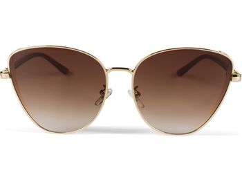 styleBREAKER Damen Cateye Sonnenbrille mit Glitzer Element, Metall Rahmen und Polycarbonat Gläser, Katzenaugen Form, Retro Look 09020104