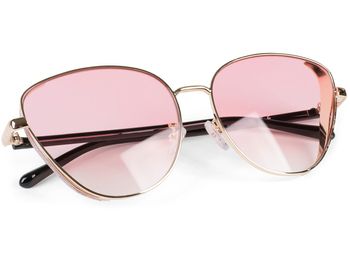 styleBREAKER Damen Cateye Sonnenbrille mit Glitzer Element, Metall Rahmen und Polycarbonat Gläser, Katzenaugen Form, Retro Look 09020104