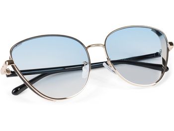 styleBREAKER Damen Cateye Sonnenbrille mit Glitzer Element, Metall Rahmen und Polycarbonat Gläser, Katzenaugen Form, Retro Look 09020104