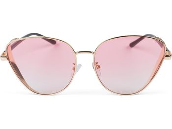 styleBREAKER Damen Cateye Sonnenbrille mit Glitzer Element, Metall Rahmen und Polycarbonat Gläser, Katzenaugen Form, Retro Look 09020104