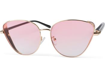 styleBREAKER Damen Cateye Sonnenbrille mit Glitzer Element, Metall Rahmen und Polycarbonat Gläser, Katzenaugen Form, Retro Look 09020104