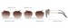 styleBREAKER Damen Piloten Sonnenbrille Rahmenlos mit getönten Gläsern im Diamant Schliff, Geprägte Bügel, Vieleckige Gläser 09020106