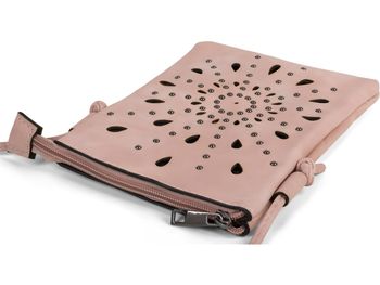 styleBREAKER Damen Mini Bag Umhängetasche mit Cutouts in Ethno Blumen Form und Nieten, Schultertasche, Handtasche, Tasche 02012304