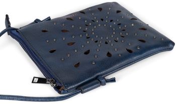 styleBREAKER Damen Mini Bag Umhängetasche mit Cutouts in Ethno Blumen Form und Nieten, Schultertasche, Handtasche, Tasche 02012304