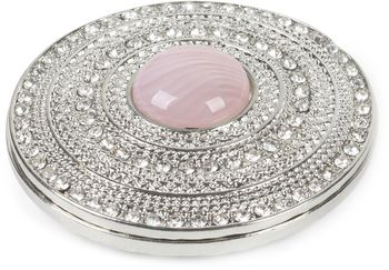 styleBREAKER Damen Magnet Schmuck Brosche rund mit Strass und großer Perle, für Schals, Tücher oder Ponchos, Anhänger 05050082