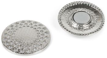 styleBREAKER Damen Magnet Schmuck Brosche rund mit Strass und großer Perle, für Schals, Tücher oder Ponchos, Anhänger 05050082