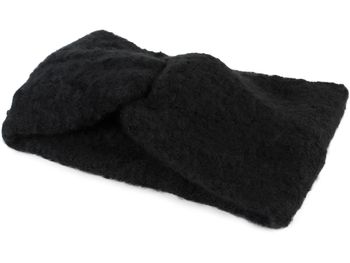 styleBREAKER Damen Feinstrick Stirnband mit Twist Knoten | warmes Winter Haarband mit weicher Oberfläche | elastisches Headband Ohrwärmer 15 cm breit