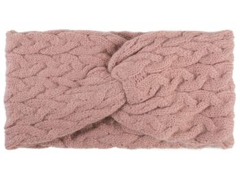 styleBREAKER Damen Strick Stirnband mit Zopfmuster und Twist Knoten, warmes Winter Haarband, Headband, gestrickt 04026044