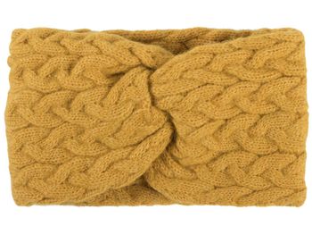 styleBREAKER Damen Strick Stirnband mit Zopfmuster und Twist Knoten, warmes Winter Haarband, Headband, gestrickt 04026044