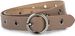 styleBREAKER Damen Leder Gürtel mit Nieten und glänzender Oberfläche, Echtleder, kürzbar 03010103