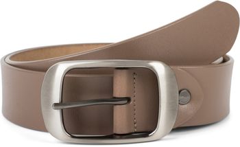 styleBREAKER Unisex Leder Gürtel Unifarben mit glänzender Oberfläche und gebürsteter Schnalle, kürzbar 03010104