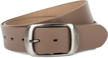 styleBREAKER Unisex Leder Gürtel Unifarben mit glänzender Oberfläche und gebürsteter Schnalle, kürzbar 03010104