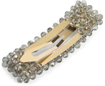 styleBREAKER Damen Haarspange rechteckig mit Kunststoff Perlen und Clipverschluss, Haarklammer, Spange 04027007