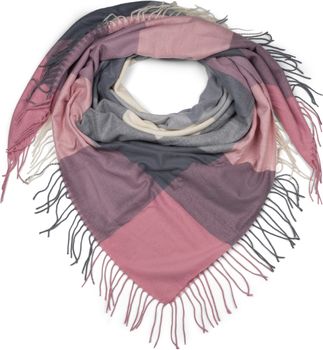 styleBREAKER Damen XXL Schal mit mehrfarbigem Karo Muster und Fransen, warmes Winter Tuch, Deckenschal 01017116