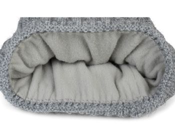 styleBREAKER Unisex warme Strick Bommelmütze mit Flecht Muster und Fleece Futter, Winter Fellbommel Mütze 04024171