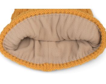 styleBREAKER Unisex warme Strick Bommelmütze mit Flecht Muster und Fleece Futter, Winter Fellbommel Mütze 04024171