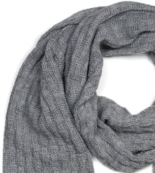 styleBREAKER Unisex einfarbiger Strick Schal mit strukturiertem Flecht Muster, Uni Winter Strickschal 01018161