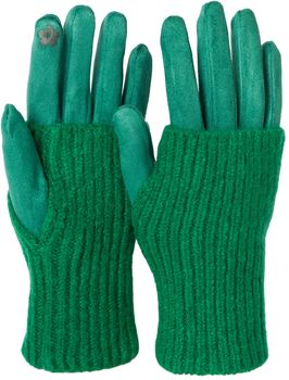 styleBREAKER | Damen Kuschelige Handschuhe, Touchscreen, abnehmbare Strickstulpen, 2 in 1 warme Winterhandschuhe für eisige Tage 09010022