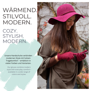 styleBREAKER Damen 3 in 1 Touchscreen Handschuhe mit abnehmbarer Strick Stulpe | Winterhandschuhe | 3 Tragevarianten | Weich warm elastisch in vielen Farben