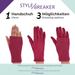 styleBREAKER Damen 3 in 1 Touchscreen Handschuhe mit abnehmbarer Strick Stulpe | Winterhandschuhe | 3 Tragevarianten | Weich warm elastisch in vielen Farben