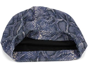 styleBREAKER Damen Beanie Mütze mit Schlange Python Muster und glitzernder Oberfläche, Slouch Longbeanie 04024174