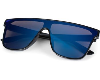 styleBREAKER Unisex Shield Monoglas Sonnenbrille, Polycarbonat Glas und Kunststoff Rahmen, Retro Nerd Style 09020108