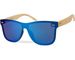 styleBREAKER Unisex Monoglas Nerd Sonnenbrille mit Bambus Bügeln und Polycarbonat Glas, Retro Style 09020112