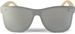 styleBREAKER Unisex Monoglas Nerd Sonnenbrille mit Bambus Bügeln und Polycarbonat Glas, Retro Style 09020112