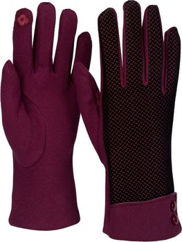 styleBREAKER Damen Touchscreen Handschuhe mit Riffel Muster und Fleece Futter, warme Thermo Fingerhandschuhe, Winter 09010029