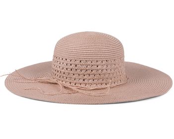 styleBREAKER Damen Großer Sonnenhut mit dünnem Hutband und Schleife, Strohhut, Schlapphut, Sommerhut, Hut 04025024