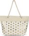 styleBREAKER Damen XXL Große Strandtasche mit Metallic Punkte Muster und Reißverschluss, Schultertasche, Shopper 02012342