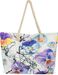 styleBREAKER Damen XXL Strandtasche mit buntem Veilchen Blumen Blüten Print, Reißverschluss, Schultertasche, Shopper 02012346