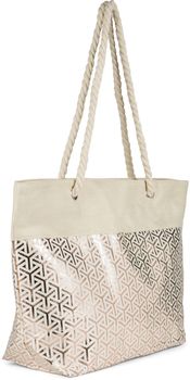styleBREAKER Damen XXL Große Strandtasche mit Metallic Infinity Muster und Reißverschluss, Schultertasche, Shopper 02012347