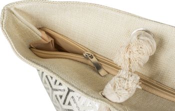 styleBREAKER Damen XXL Große Strandtasche mit Metallic Infinity Muster und Reißverschluss, Schultertasche, Shopper 02012347