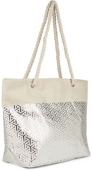 styleBREAKER Damen XXL Große Strandtasche mit Metallic Infinity Muster und Reißverschluss, Schultertasche, Shopper 02012347