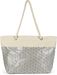 styleBREAKER Damen XXL Große Strandtasche mit Metallic Infinity Muster und Reißverschluss, Schultertasche, Shopper 02012347