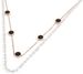 styleBREAKER Damen Edelstahl Layer Halskette 2-reihig mit Kunststoff Perlen und Anhängern, Ankerkette, Kette, Schmuck 05030067