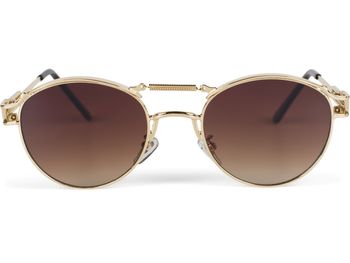 styleBREAKER Damen Panto Sonnenbrille mit ovalen Flachgläsern und Metall Bügel, Federn, Silikon Nasenauflage 09020117