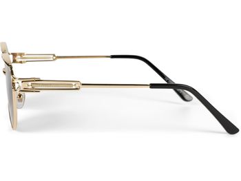 styleBREAKER Damen Panto Sonnenbrille mit ovalen Flachgläsern und Metall Bügel, Federn, Silikon Nasenauflage 09020117