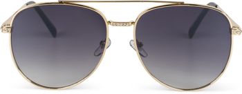 styleBREAKER Damen Piloten Sonnenbrille mit Strass Applikation, getönte Polycarbonat Gläser und Metall Gestell 09020119