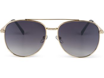 styleBREAKER Damen Piloten Sonnenbrille mit Strass Applikation, getönte Polycarbonat Gläser und Metall Gestell 09020119