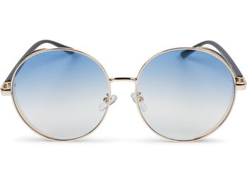 styleBREAKER Damen Runde Sonnenbrille mit getönten Polycarbonat Gläsern und Glitzer Side Shield, Metall Rahmen 09020120