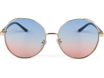 styleBREAKER Damen Runde Sonnenbrille mit getönten Polycarbonat Gläsern und Glitzer Side Shield, Metall Rahmen 09020120