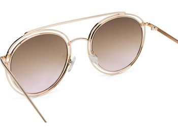 styleBREAKER Damen Oversize Sonnenbrille mit runden Gläsern und doppeltem Rahmen, Polycarbonat Gläsern, Hippie Look 09020122