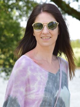 styleBREAKER Damen Oversize Sonnenbrille mit runden Gläsern und doppeltem Rahmen, Polycarbonat Gläsern, Hippie Look 09020122