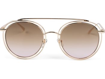 styleBREAKER Damen Oversize Sonnenbrille mit runden Gläsern und doppeltem Rahmen, Polycarbonat Gläsern, Hippie Look 09020122