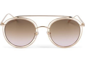 styleBREAKER Damen Oversize Sonnenbrille mit runden Gläsern und doppeltem Rahmen, Polycarbonat Gläsern, Hippie Look 09020122