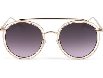 styleBREAKER Damen Oversize Sonnenbrille mit runden Gläsern und doppeltem Rahmen, Polycarbonat Gläsern, Hippie Look 09020122